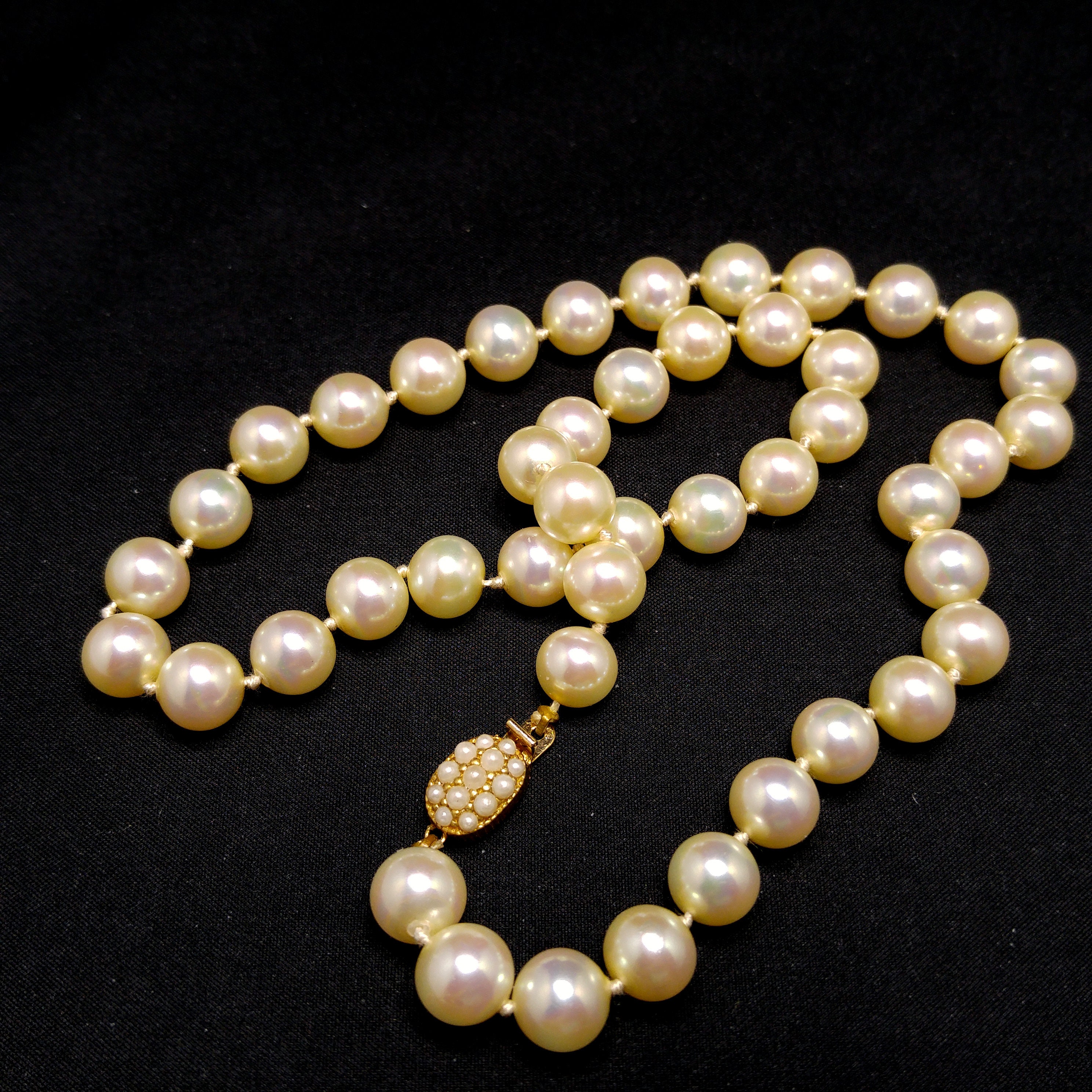 Ciner Hand Knotted Japanese Faux Pearl Necklace, Seed Pearl Ciner Hand Knotted Japanese Faux Pearl Necklace, Seed Pearl