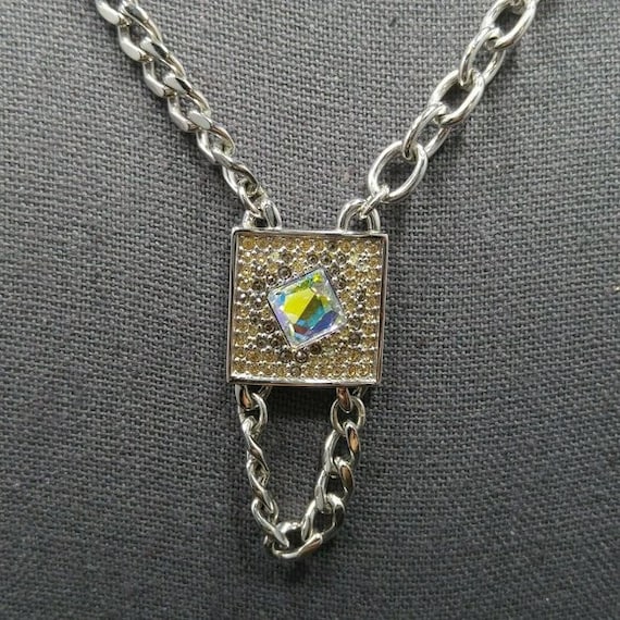 Swarovski Rhinestone Aurora Borealis Pendant Neck… - image 4