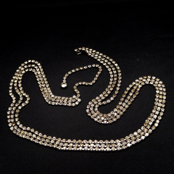 Clear Rhinestone Festoon Belt, Rhodium Plated, 1… - image 2
