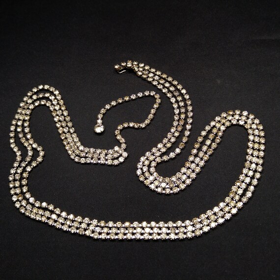 Clear Rhinestone Festoon Belt, Rhodium Plated, 1… - image 9
