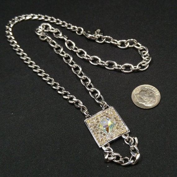 Swarovski Rhinestone Aurora Borealis Pendant Neck… - image 7