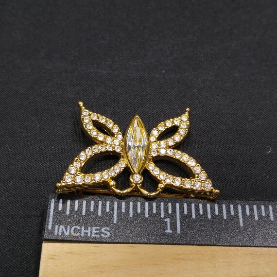Swarovski Butterfly Swan Logo Small Brooch, Gold Plat… - Gem