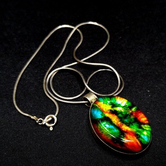 Vintage Italy Art Glass Pendant, Sterling Silver,… - image 7