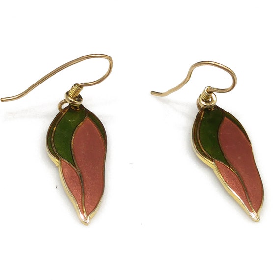 Laurel Burch "Barbee's Blossom" Earrings, Green &… - image 5