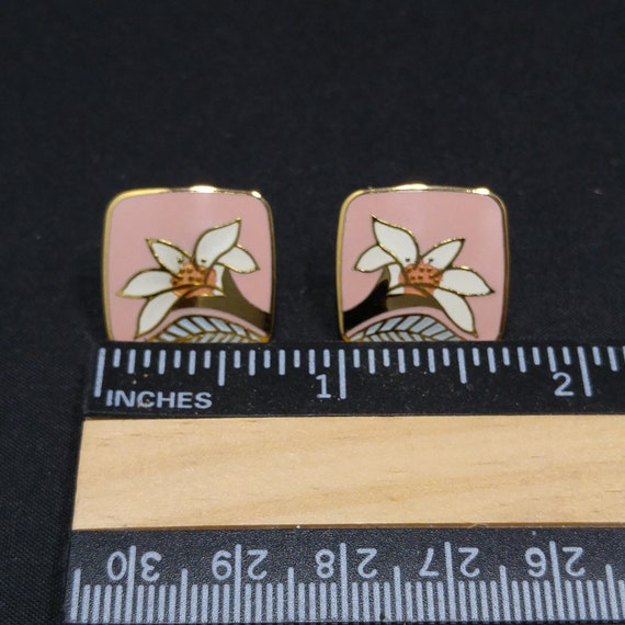 Laurel Burch "Wild Lily" Pink Post Earrings, Cloi… - image 6