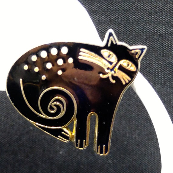 Laurel Burch "Keshire Cat" Black Post Earrings, G… - image 2