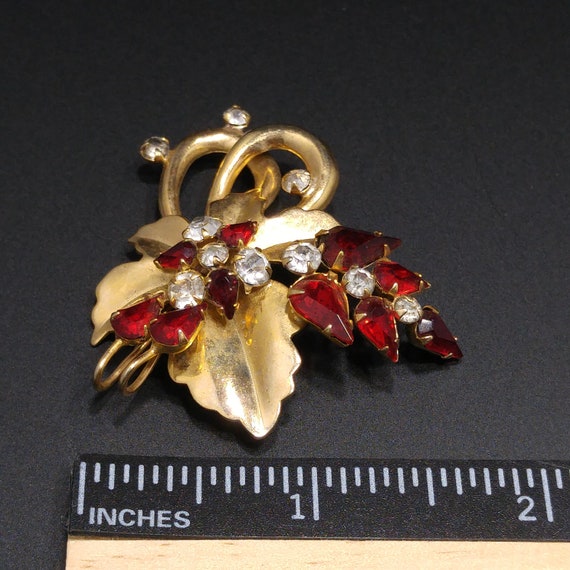 Scitarelli Gold Plated Brooch & Pendant, Red and … - image 7