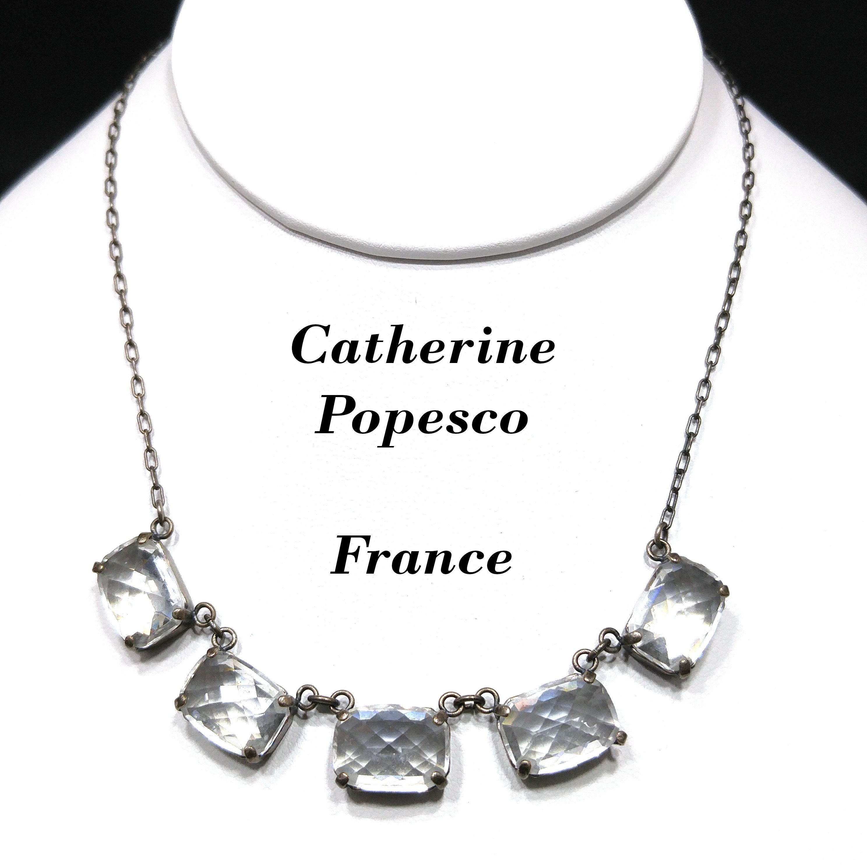 Catherine Popesco Black Diamond Crystal and Gold Rope Chain Bracelet