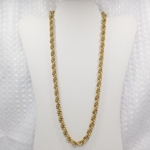 Trifari TM Rolo Rope Chain Necklace, Gold Plated, 199… Gem