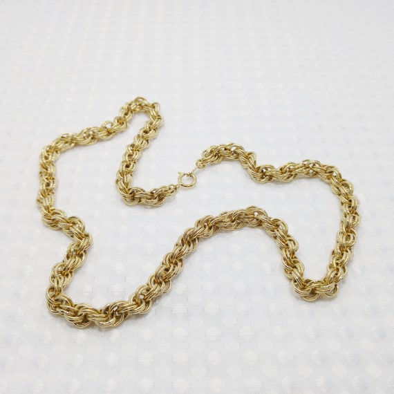 Trifari TM Rolo Rope Chain Necklace, Gold Plated, 199… Gem