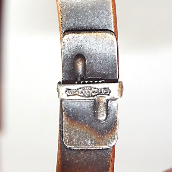 Whiting & Davis Copper Hinged Bracelet, 1960s Vin… - image 3