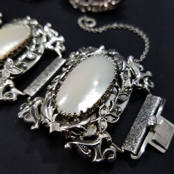 Whiting & Davis Bracelet Earrings Set, Mother of … - image 2
