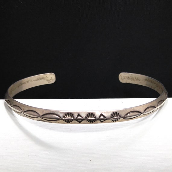 Erick Begay Sterling Silver Cuff Bracelet, Hand C… - image 1