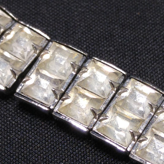Art Deco Clear Rhinestone Choker Necklace Bracele… - image 10