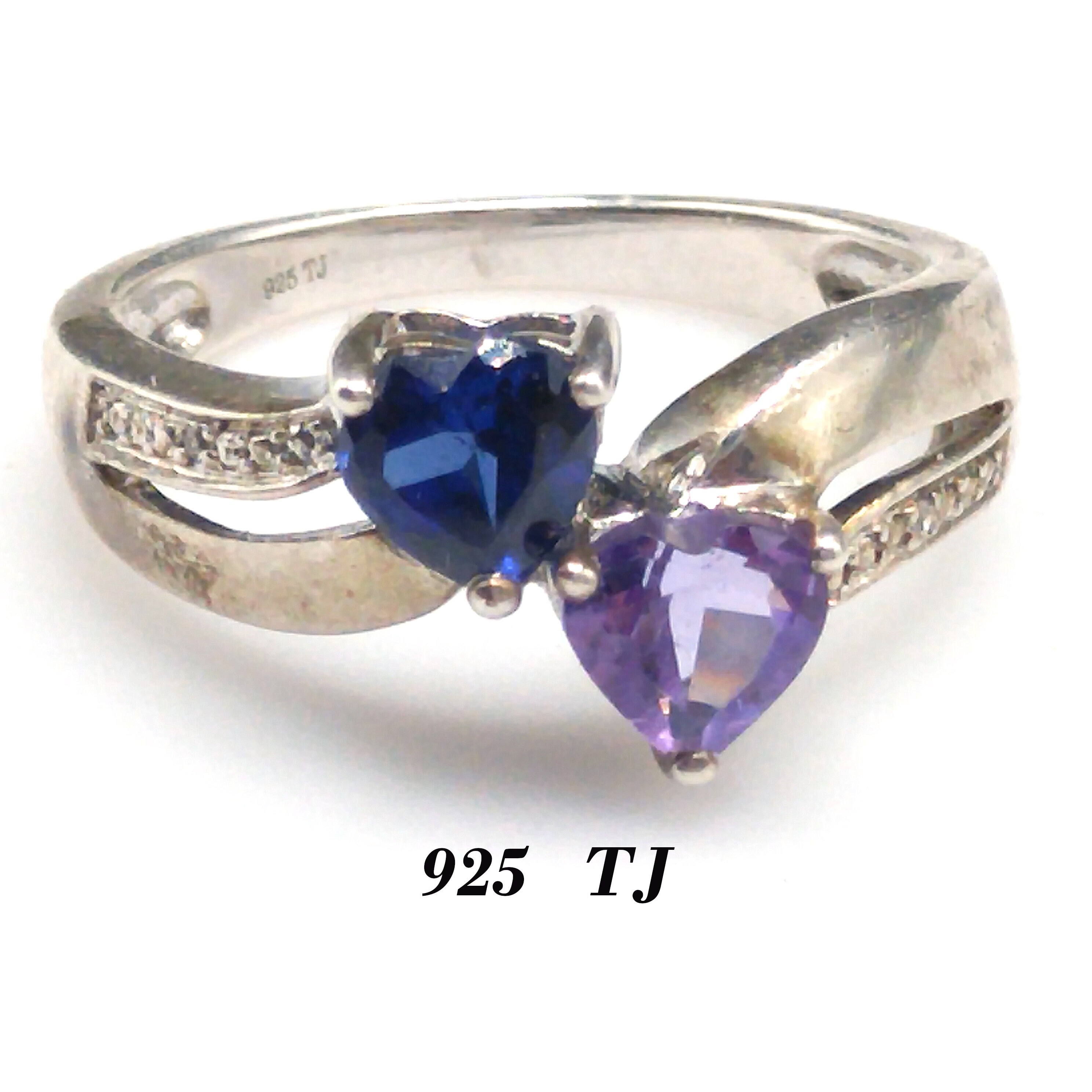 Sterling Blue Topaz Amethyst Ring Stamped 925 TJ US Size 5 1 2 Vintage Jewelry Etsy Sweden
