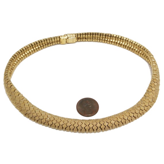 Ciner Gold Plated Snake Zig Zag Choker Necklace, … - image 9