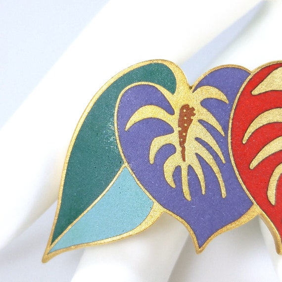 Laurel Burch "Anthurium" Barrette, Hair Clip, Clo… - image 5