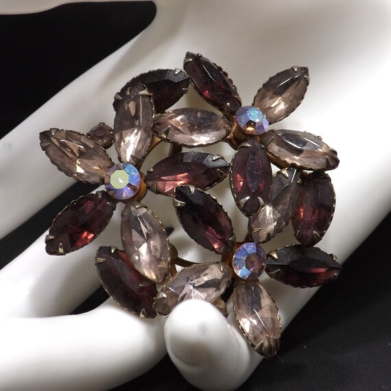 Floral Purple Lilac Floral Brooch, Riveted Constr… - image 2