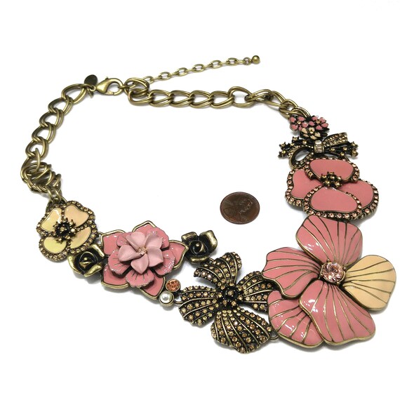 Ciner for Joan Rivers Pink Enamel Necklace, Class… - image 9