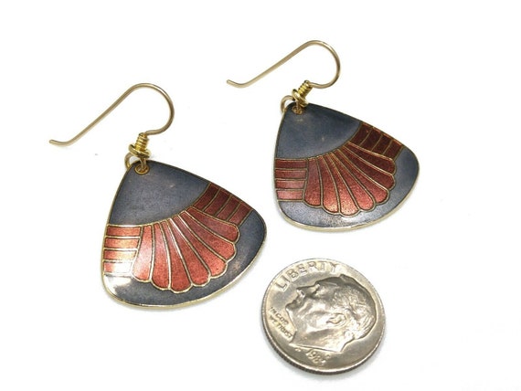 Laurel Burch Waterfall Design Earrings, Gold Plat… - image 7