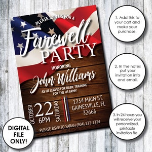 Farewell Party Basic Training -  5x7 - Personalized