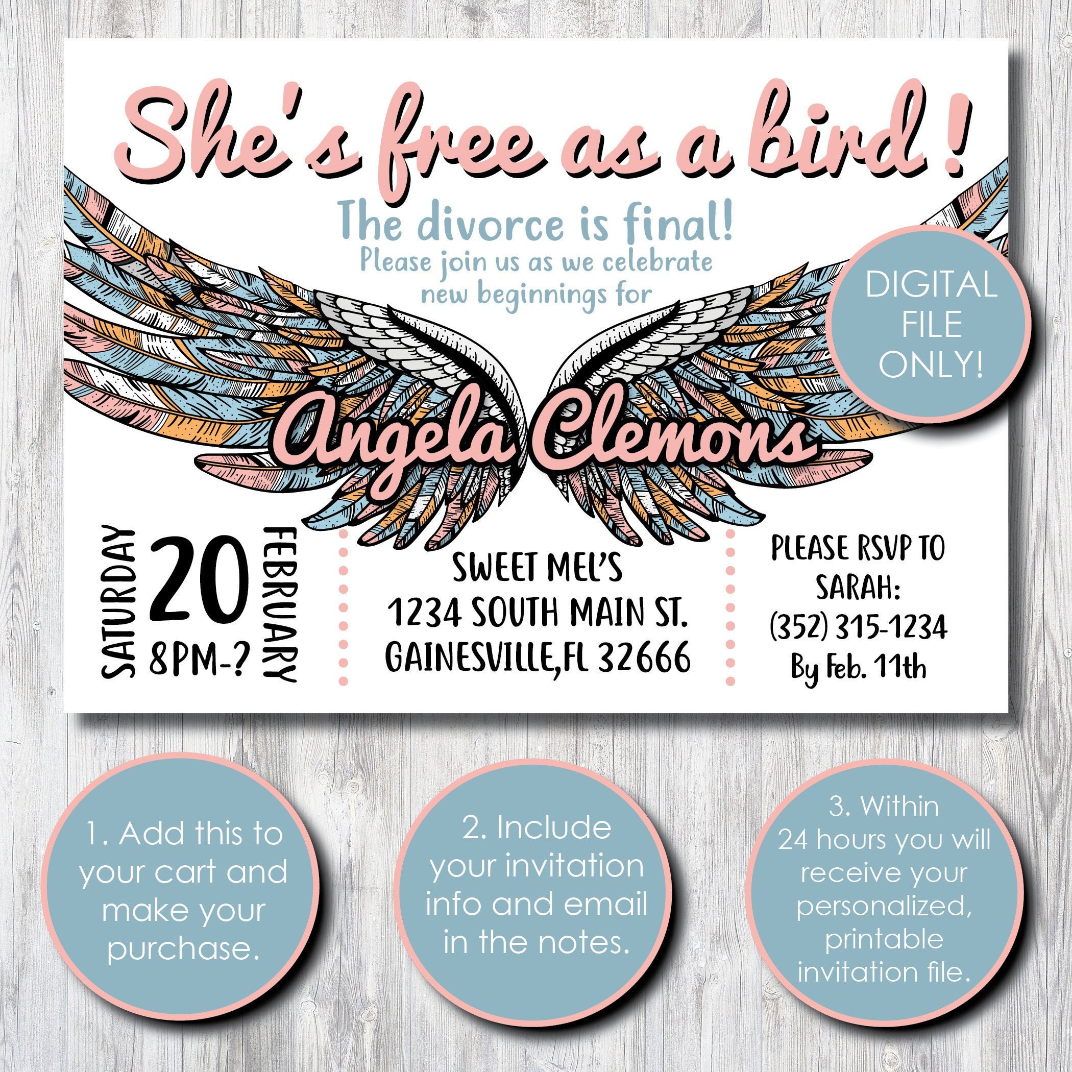 Divorce Party Invitation Free as a Bird 5x7 | Etsy