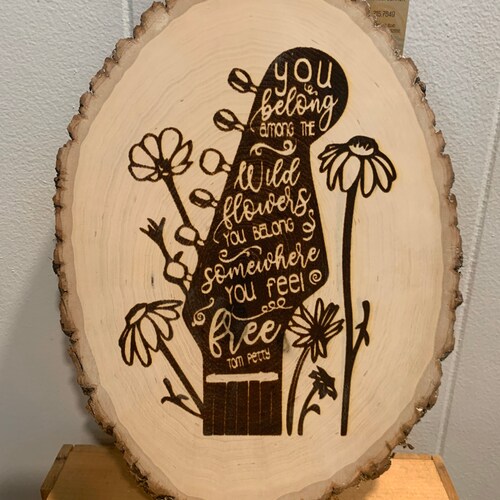 Tom Petty Wildflowers Laser Engraved Wood Slice 11x17 Etsy