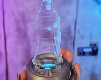 Dark Sidious Ordre 66 Holo Comm | Écran LED acrylique inspiré de Star Wars, réplique de science-fiction pour les cosplayers et les collectionneurs