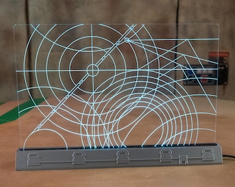 Affichage de la carte holographique LED | Carte du monde holographique avec écran holographique gravé au laser et affichage tactique holographique avec base RVB, décoration de bureau alimentée par USB
