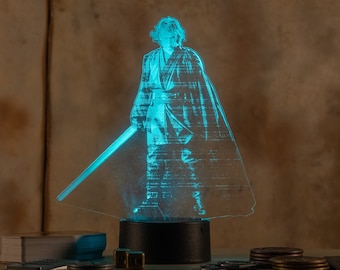 Anakin Skywalker / Darth Vader Hologram LED Night Light with remote control | Star Wars Engraved Acrylic nightlight holo