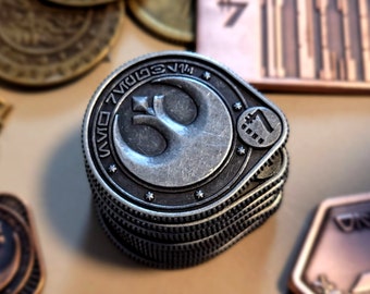 Silver Tear New Republic Credits Solid Metal  | Star Wars Inspired Sabacc Credit | Book of Boba Fett Star Wars Poker Chip