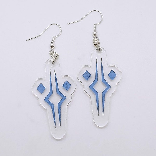 Fulcrum Earrings | Lightweight Engraved Star Wars Inspired Rebels Clone Acrylic Jewelry Laser Cut | Ahsoka Tano | Geek Nerd Gift Unique Art