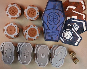 Kessel Sabacc Set with Deck, Dice, 16 chips, Starter Shift Tokens | Star Wars Outlaws Inspired