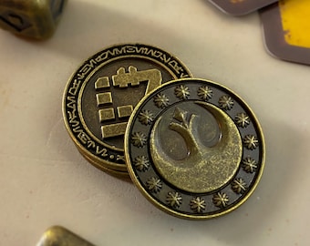 Gold New Republic Credits Solid Metal  | Star Wars Inspired Sabacc Credit | Book of Boba Fett Star Wars Poker Chip