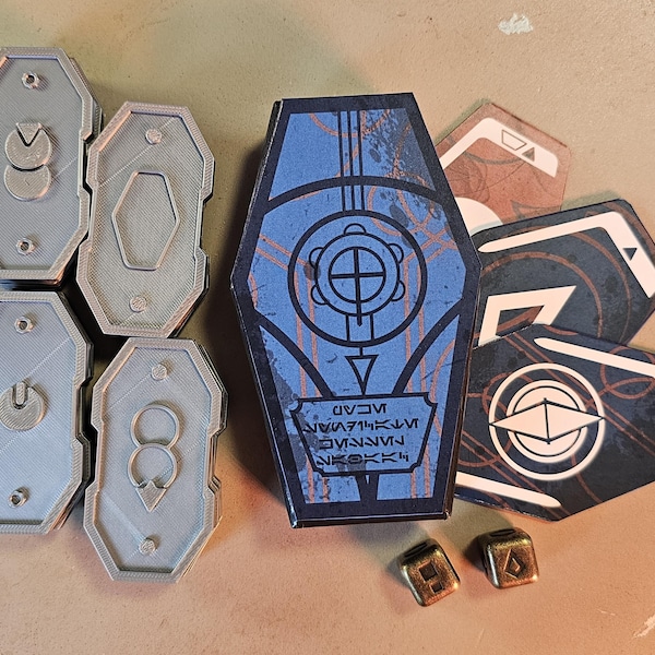 Kessel Sabacc Set mit Deck, Würfel und Starter Shift Tokens | Star Wars Outlaws inspiriert