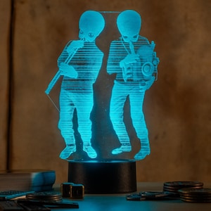 Bith Musicians Hologram LED Night Light with remote control | Star Wars Rebels aliens Engraved Acrylic nightlight | Geek Nerd Gift Art