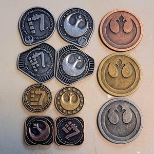 The Rebellion&#39;s Hero Credit Set Massivmetall | Star Wars Inspiriert Sabacc New Republik Kredit | Buch Boba Fett Rebellenallianz Münzchip