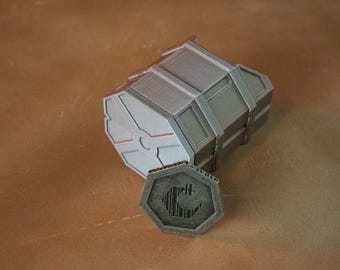 Caisse de rachat de crédit Ferrix | Contient un jeu complet de 16 crédits | Boîte de rangement imprimée en 3D pour collectionneurs, joueurs, cosplay et Cantina Nights