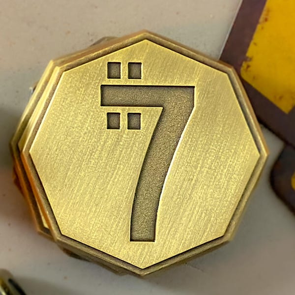 Gouden Sabacc-tegoed-pokerchip | Op Star Wars geïnspireerde solide metalen Empire-credits