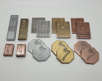 Sabacc Credit Han-soloset | Op Star Wars geïnspireerde solide metalen Sabacc Imperial-tegoed