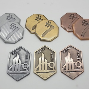 Sabacc Credit Outer Rim Set Solid Metal  | Metal Sabacc Imperial Credit Chit | Star Wars Fan Prop Money