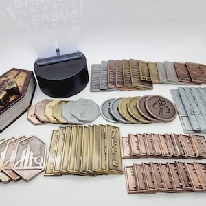 Sabacc Cantina Set for 2 Players | Solid Metal Sabacc Imperial Credit Chit | Star Wars Poker Chip Tokens with Hologram