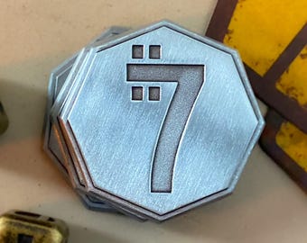 Silber Sabacc Poker Chip | Star Wars Inspiriert Empire Solid Metall Credits