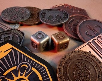 Coruscant Shift Sabacc Dice | Star Wars Halcyon Galactic Starcruiser Inspired | Solid Metal