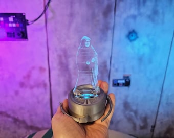 Dark Sidious Ordre 66 Holo Comm | Affichage lumineux à LED | Veilleuse en acrylique | Cadeau artistique geek