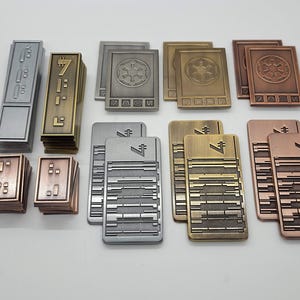 Set de mundos básicos de Sabacc de lujo de metal macizo / Fichas de juego de Sabacc / Crédito del Imperio Imperial de Star Wars