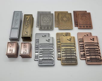 Deluxe Sabacc Core Worlds Set | Solid Metal Gaming Tokens | Star Wars Inspired Credits