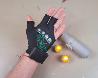 Star Wars Jawa Costume Bundle with Glowing Eyes, 16 Sound Effects Glove, and 3D printed Droid Caller | Mask Not Included