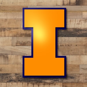 Illinois Fighting Illini 20'' x 36'' Etched Wood Flag