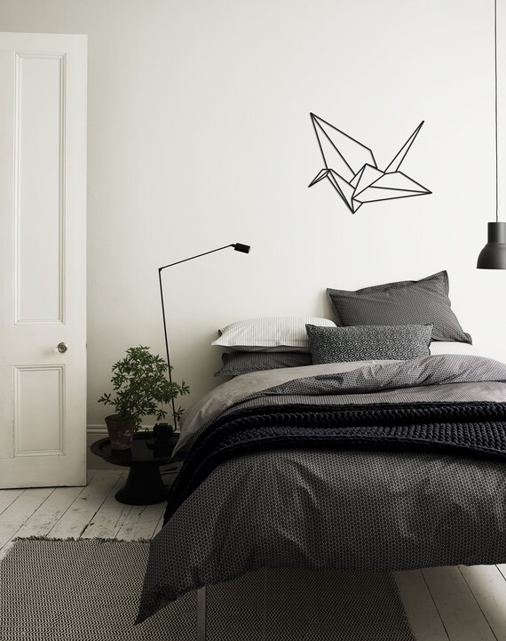 Geometric Birds Crane Wall Art Wood Wall Art Wall Art Etsy